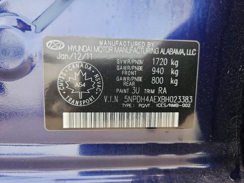 Aukcja sprzedaży 2011 Hyundai Elantra, vin: 5NPDH4AEXBH023383, numer aukcji: 69212746