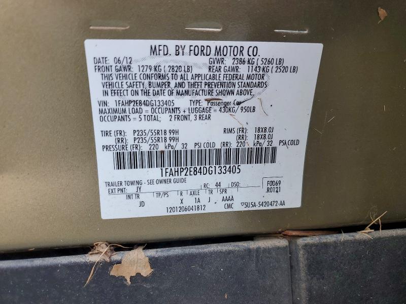 2013 Ford Taurus მანქანა იყიდება აუქციონზე, vin: 1FAHP2E84DG133405, აუქციონის ნომერი: 68810226