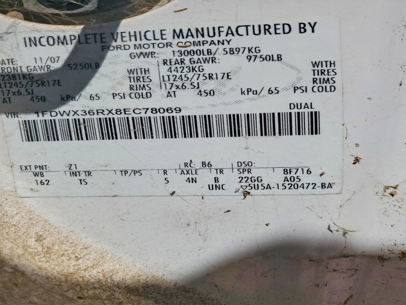 Продаж на аукціоні авто 2008 Ford F350, vin: 1FDWX36RX8EC78069, номер лоту: 67722446
