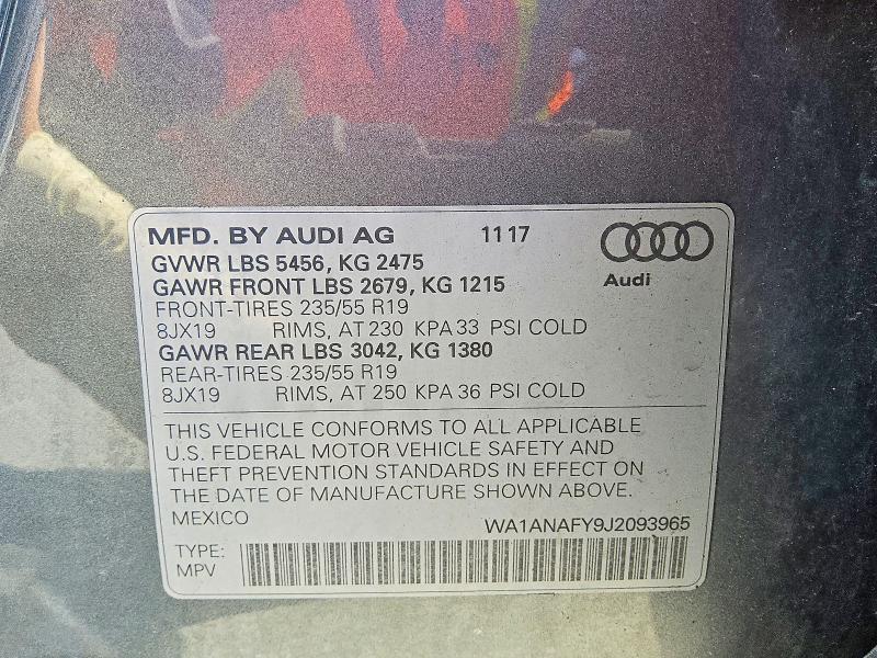 Продажа на аукционе авто 2018 Audi Q5, vin: WA1ANAFY9J2093965, номер лота: 69108716