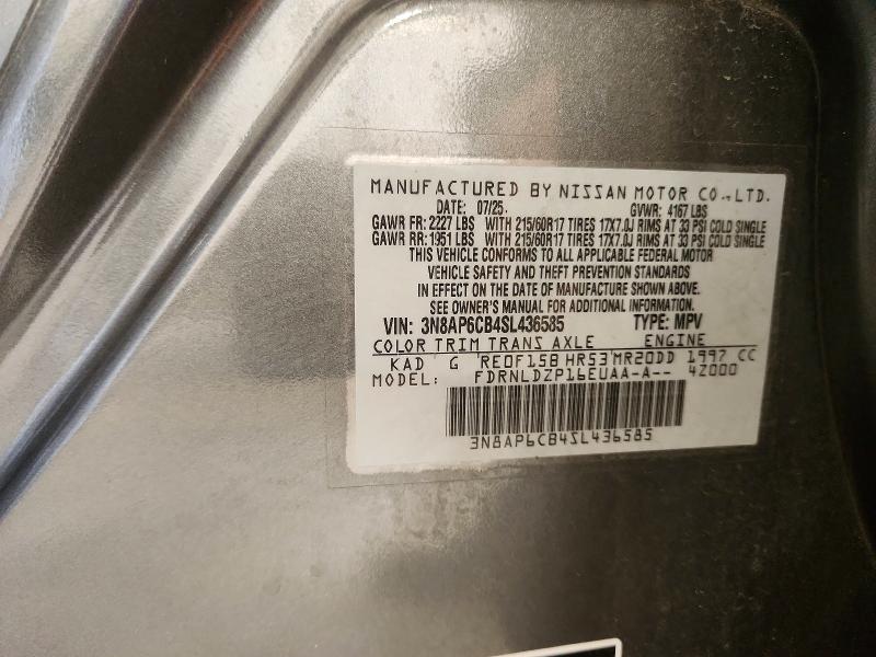Продажа на аукционе авто 2025 Nissan Kicks, vin: 3N8AP6CB4SL436585, номер лота: 69361946