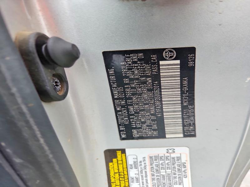 70107886 :رقم المزاد ، 4T1FA38P35U062014 vin ، 2005 Toyota Camry Solara مزاد بيع