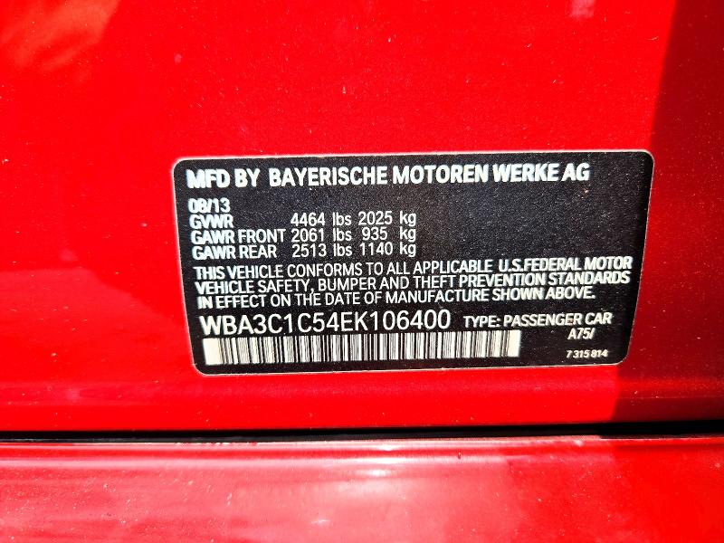 Aukcja sprzedaży 2014 Bmw 328, vin: WBA3C1C54EK106400, numer aukcji: 67441106
