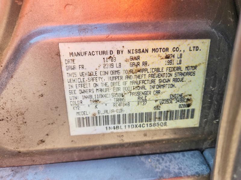 Продаж на аукціоні авто 2004 Nissan Altima, vin: 1N4BL11DX4C158508, номер лоту: 69879916