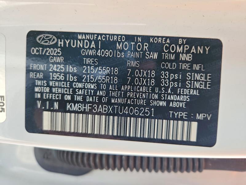 Auction sale of the 2026 Hyundai Kona, vin: KM8HF3ABXTU406251        , lot number: 68835926
