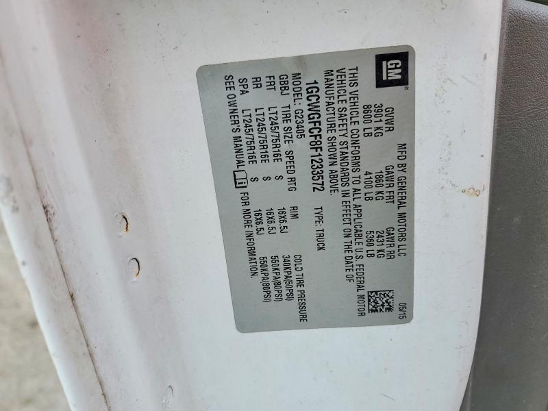 69731916 :رقم المزاد ، 1GCWGFCF8F1233572 vin ، 2015 Chevrolet Express G2500 مزاد بيع