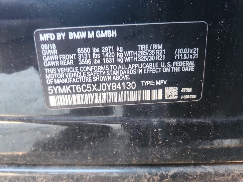 68933886 :رقم المزاد ، 5YMKT6C5XJ0Y84130 vin ، 2018 Bmw X5 مزاد بيع