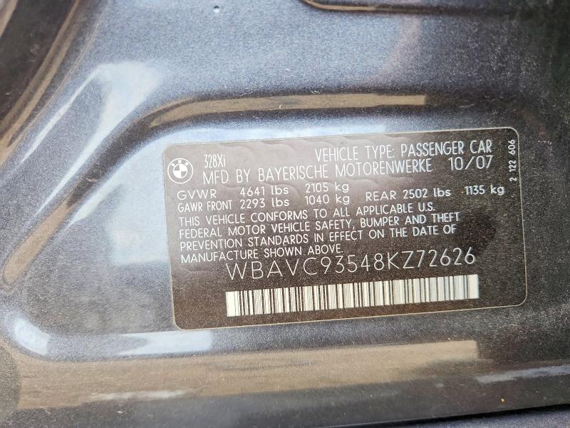 Продажа на аукционе авто 2008 Bmw 328, vin: WBAVC93548KZ72626, номер лота: 67471786