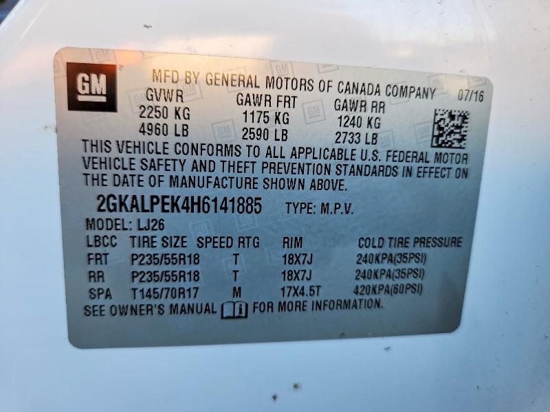 Продаж на аукціоні авто 2017 Gmc Terrain, vin: 2GKALPEK4H6141885, номер лоту: 65183406