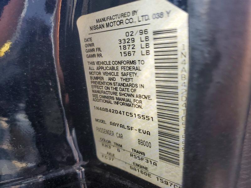 1996 Nissan 200sx მანქანა იყიდება აუქციონზე, vin: 1N4AB42D4TC515551, აუქციონის ნომერი: 68947406