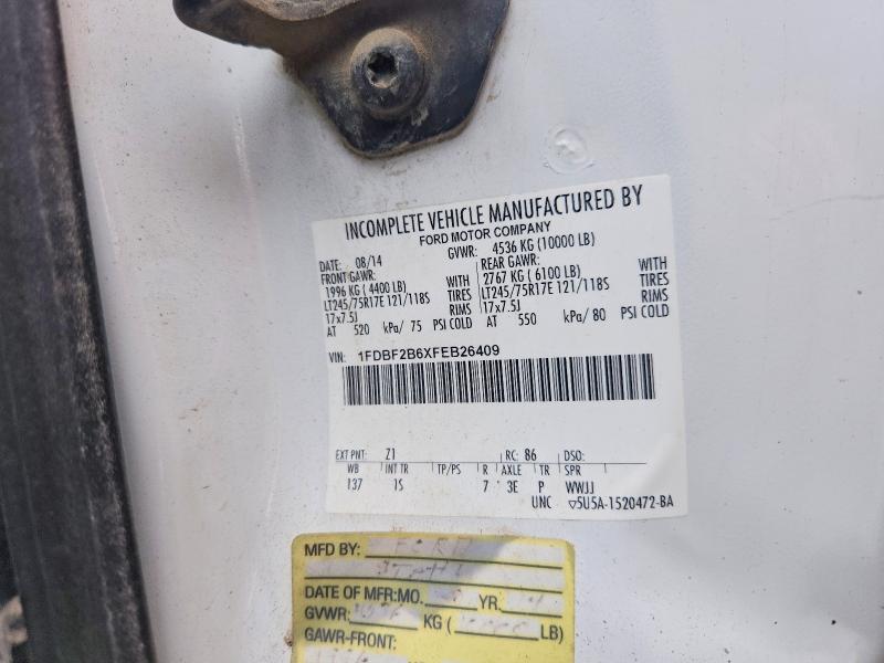 68583436 :رقم المزاد ، 1FDBF2B6XFEB26409 vin ، 2015 Ford F250 مزاد بيع