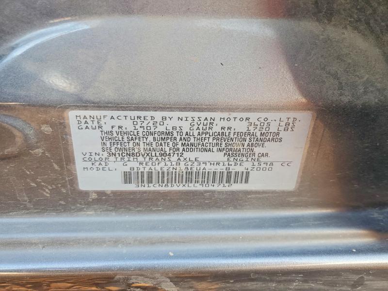 68459166 :رقم المزاد ، 3N1CN8DVXLL904712 vin ، 2020 Nissan Versa مزاد بيع