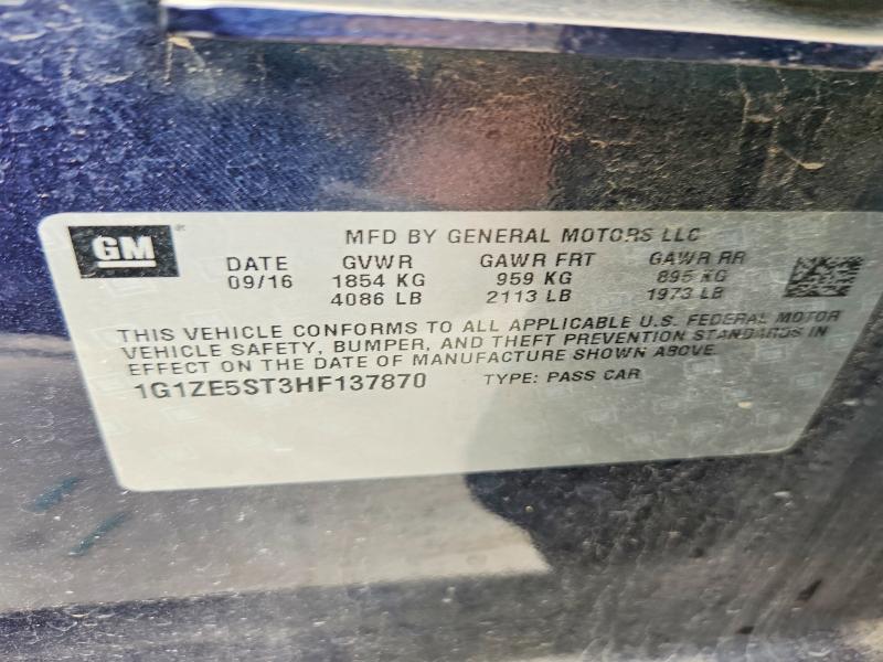 Продажа на аукционе авто 2017 Chevrolet Malibu, vin: 1G1ZE5ST3HF137870, номер лота: 70072376