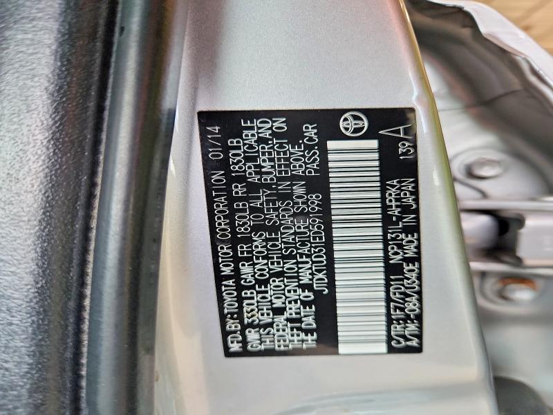 Aukcja sprzedaży 2014 Toyota Yaris, vin: JTDKTUD31ED591998, numer aukcji: 67390356