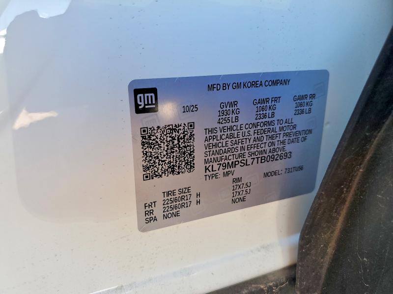 66898596 :رقم المزاد ، KL79MPSL7TB092693 vin ، 2026 Chevrolet Trailblazer مزاد بيع