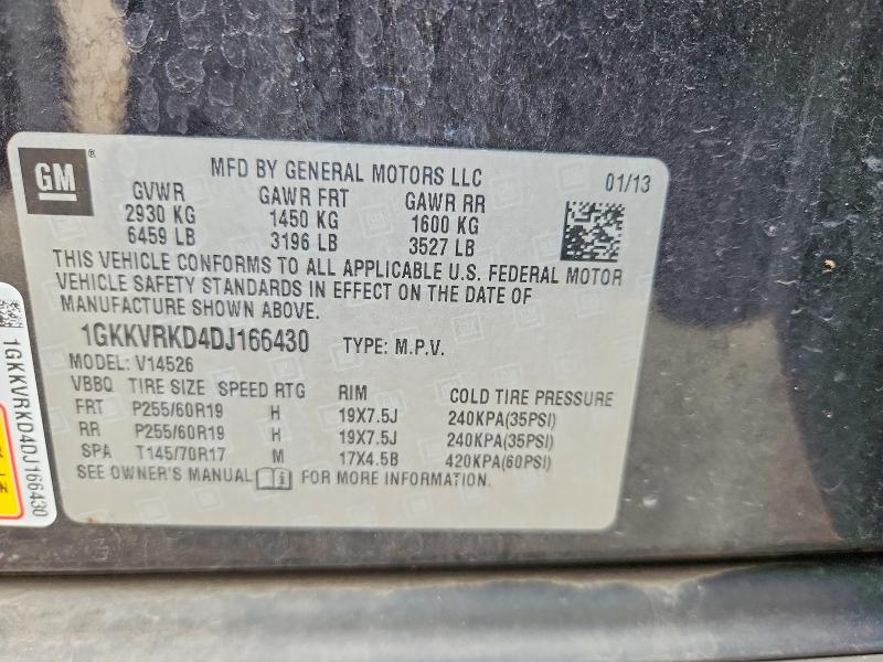 69398256 :رقم المزاد ، 1GKKVRKD4DJ166430 vin ، 2013 Gmc Acadia مزاد بيع