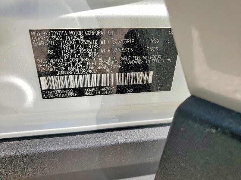 Aukcja sprzedaży 2020 Toyota Rav4, vin: JTMN1RFV3LD529837, numer aukcji: 69283736