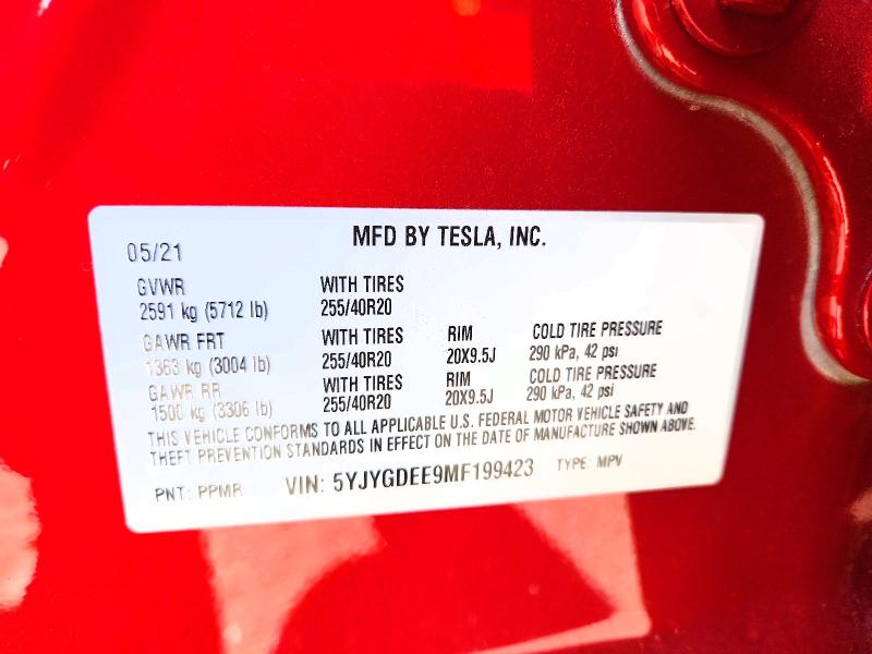 Продажа на аукционе авто 2021 Tesla Model Y, vin: 5YJYGDEE9MF199423, номер лота: 70285596