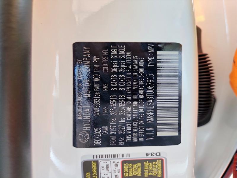 68677586 :رقم المزاد ، KM8RHESA3TU067915 vin ، 2026 Hyundai Palisade مزاد بيع