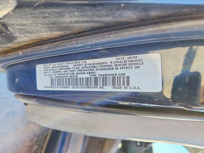 2000 Subaru Legacy მანქანა იყიდება აუქციონზე, vin: 4S3BH6354Y7303751, აუქციონის ნომერი: 71336956