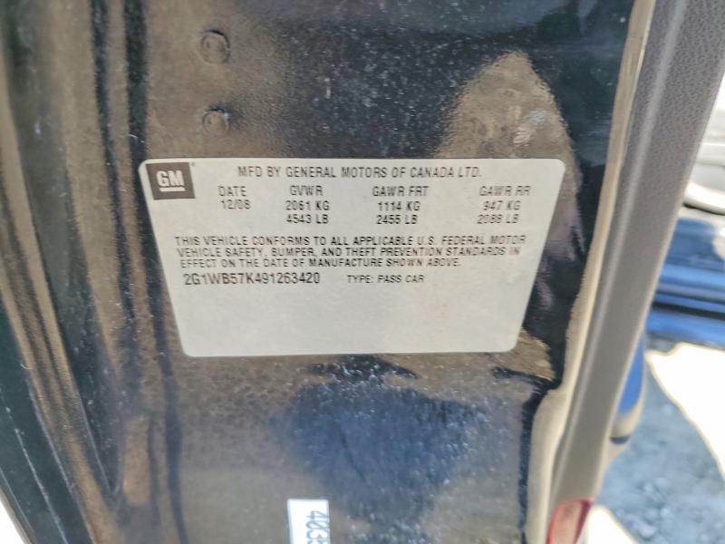 67339816 :رقم المزاد ، 2G1WB57K491263420 vin ، 2009 Chevrolet Impala مزاد بيع