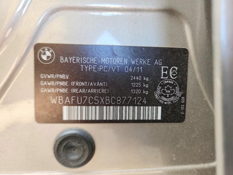 68516776 :رقم المزاد ، WBAFU7C5XBC877124 vin ، 2011 Bmw 535 مزاد بيع