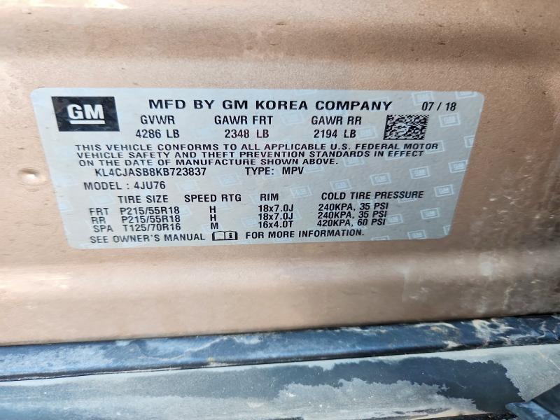 69174876 :رقم المزاد ، KL4CJASB8KB723837 vin ، 2019 Buick Encore مزاد بيع