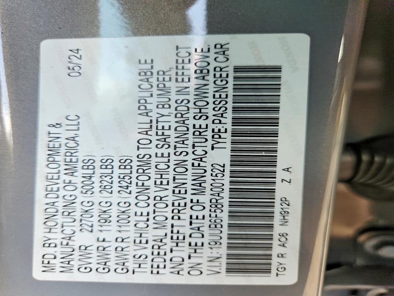 67983126 :رقم المزاد ، 19UUB6F58RA001522 vin ، 2024 Acura Tlx مزاد بيع