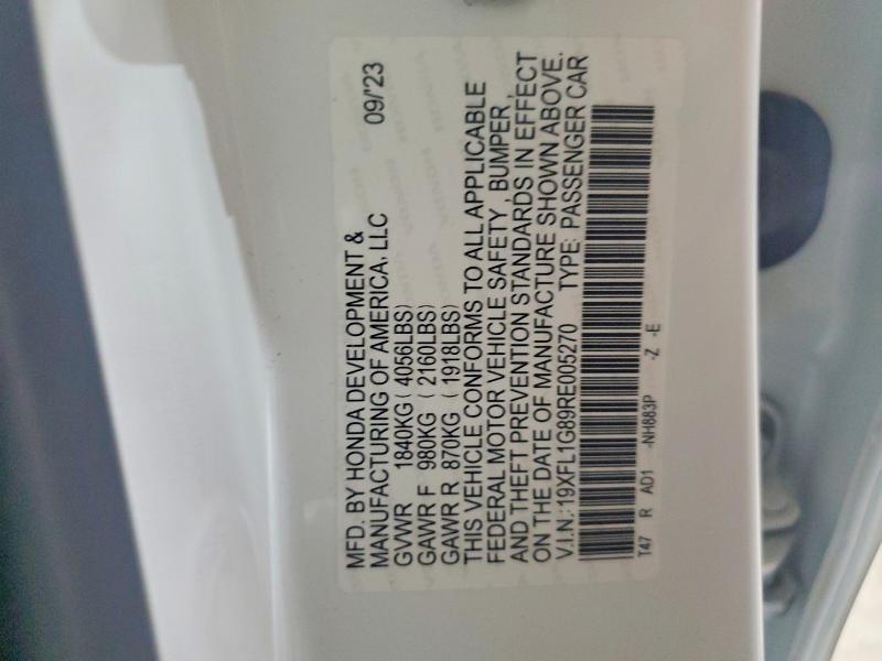 Продаж на аукціоні авто 2024 Honda Civic, vin: 19XFL1G89RE005270, номер лоту: 67342906