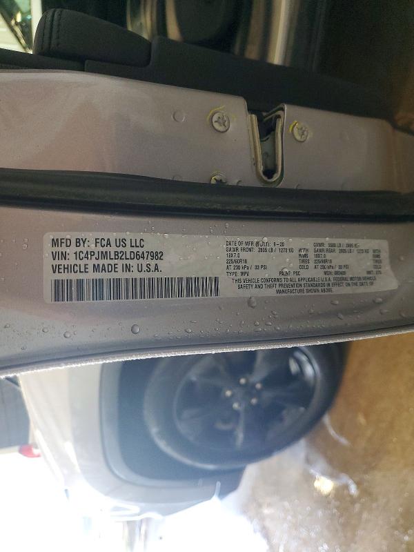 Aukcja sprzedaży 2020 Jeep Cherokee, vin: 1C4PJMLB2LD647982, numer aukcji: 67031446