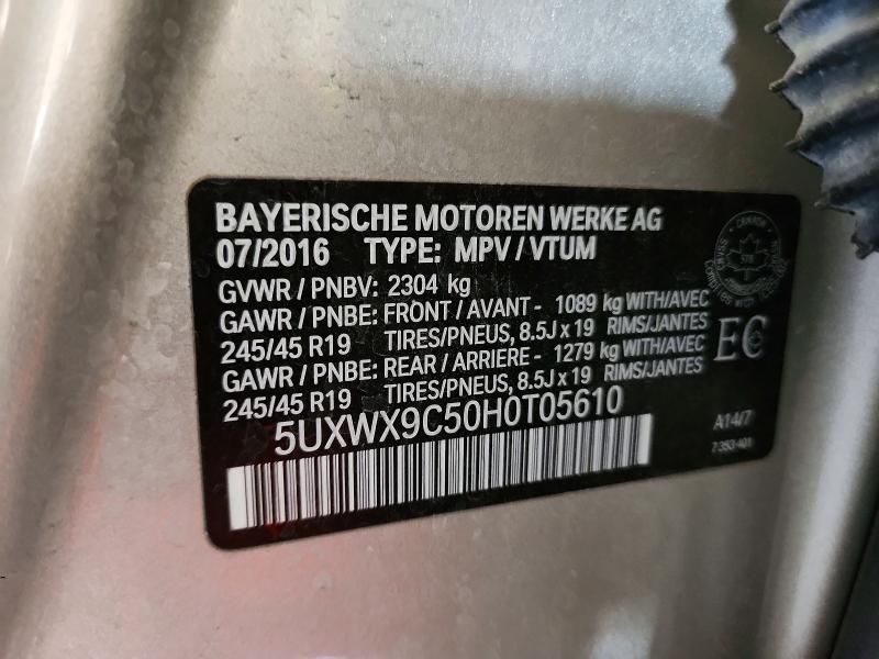 Aukcja sprzedaży 2017 Bmw X3, vin: 5UXWX9C50H0T05610, numer aukcji: 67023446