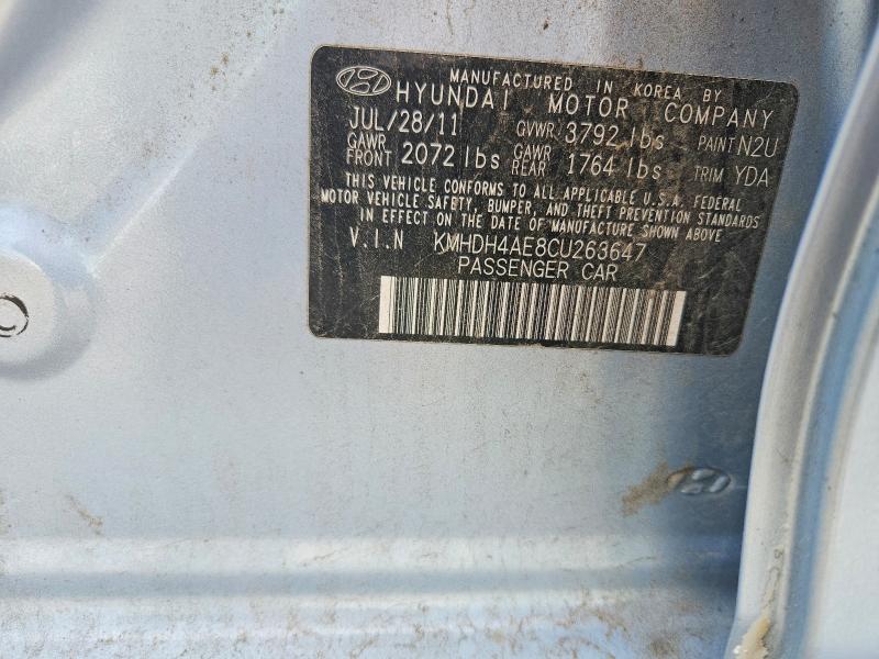 70826246 :رقم المزاد ، KMHDH4AE8CU263647 vin ، 2012 Hyundai Elantra مزاد بيع