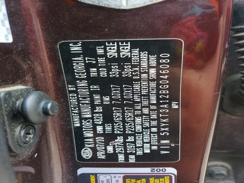 67980236 :رقم المزاد ، 5XYKT3A12BG046080 vin ، 2011 Kia Sorento مزاد بيع