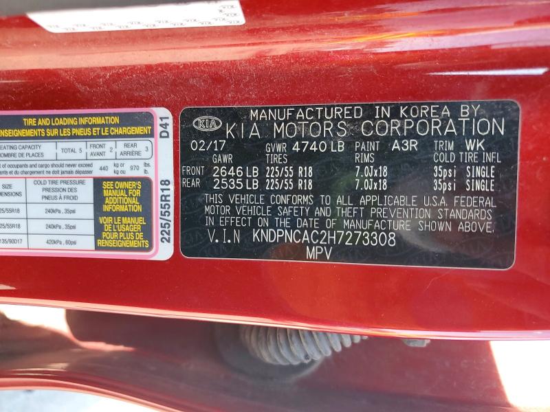 Auction sale of the 2017 Kia Sportage, vin: KNDPNCAC2H7273308        , lot number: 69035476
