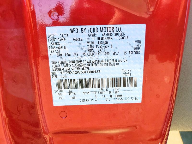 Продаж на аукціоні авто 2008 Ford F150, vin: 1FTRX12W58FB90137, номер лоту: 70526816