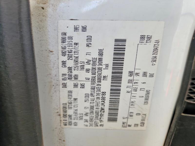 Aukcja sprzedaży 2018 Ford Transit, vin: 1FTYR1ZM1JKA98188, numer aukcji: 67197016