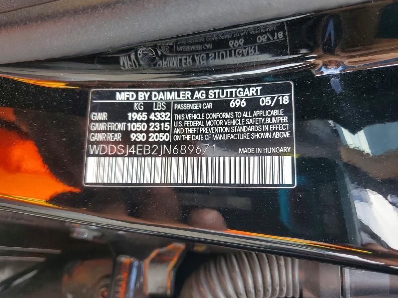 Aukcja sprzedaży 2018 Mercedes-benz Cla, vin: WDDSJ4EB2JN689671, numer aukcji: 67906016