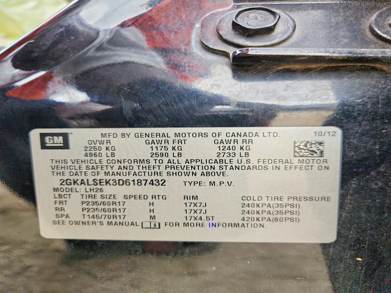 2013 Gmc Terrain მანქანა იყიდება აუქციონზე, vin: 2GKALSEK3D6187432, აუქციონის ნომერი: 69421326