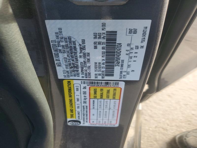 Aukcja sprzedaży 2013 Ford Fusion, vin: 3FA6P0K94DR247034, numer aukcji: 70871936