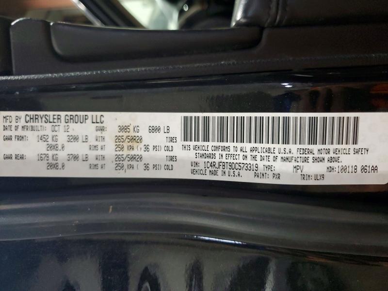 Продаж на аукціоні авто 2013 Jeep Grand Cherokee, vin: 1C4RJFBT9DC573319, номер лоту: 71046736