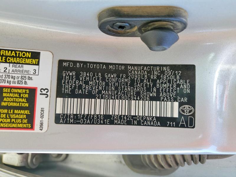 Aukcja sprzedaży 2013 Toyota Corolla, vin: 2T1BU4EE9DC944206, numer aukcji: 67987486