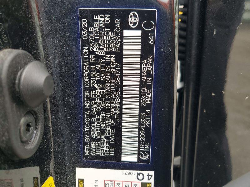2020 Toyota C-hr მანქანა იყიდება აუქციონზე, vin: JTNKHMBX5L1084717, აუქციონის ნომერი: 70785146