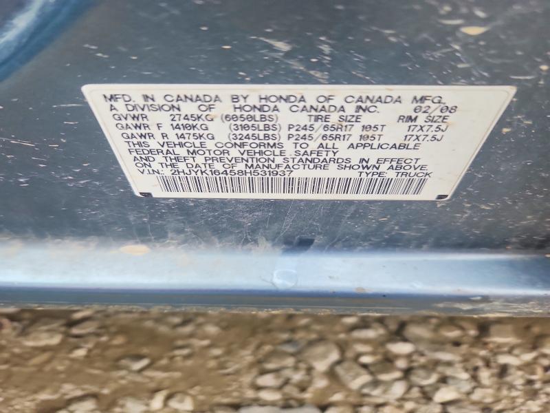 70233876 :رقم المزاد ، 2HJYK16458H531937 vin ، 2008 Honda Ridgeline مزاد بيع