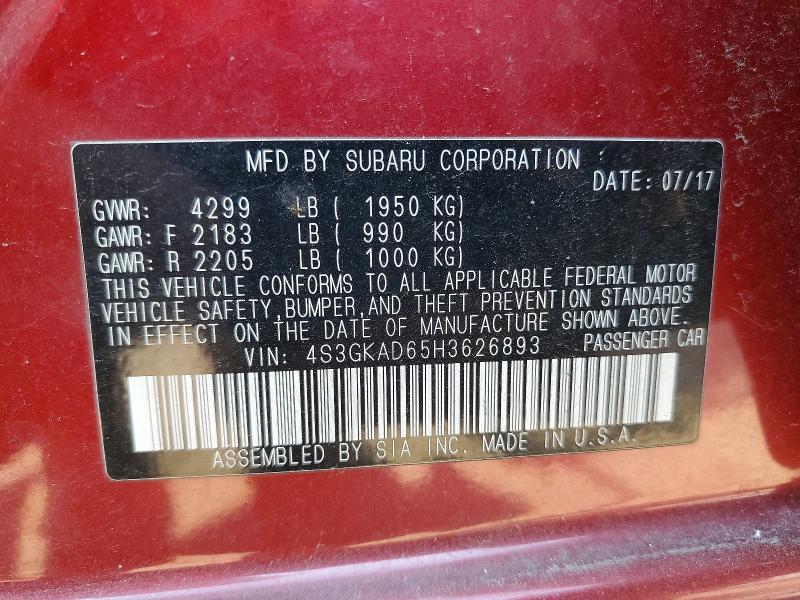Продаж на аукціоні авто 2017 Subaru Impreza, vin: 4S3GKAD65H3626893, номер лоту: 68786276