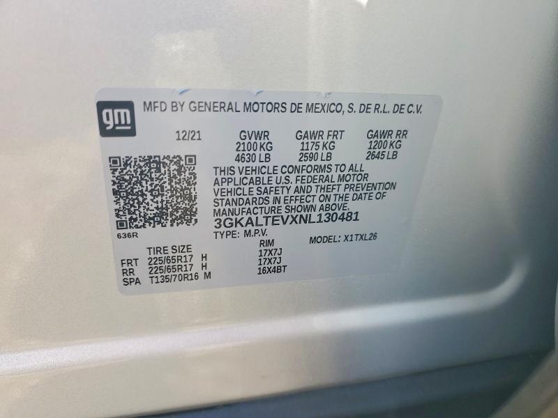 Aukcja sprzedaży 2022 Gmc Terrain, vin: 3GKALTEVXNL130481, numer aukcji: 68023176