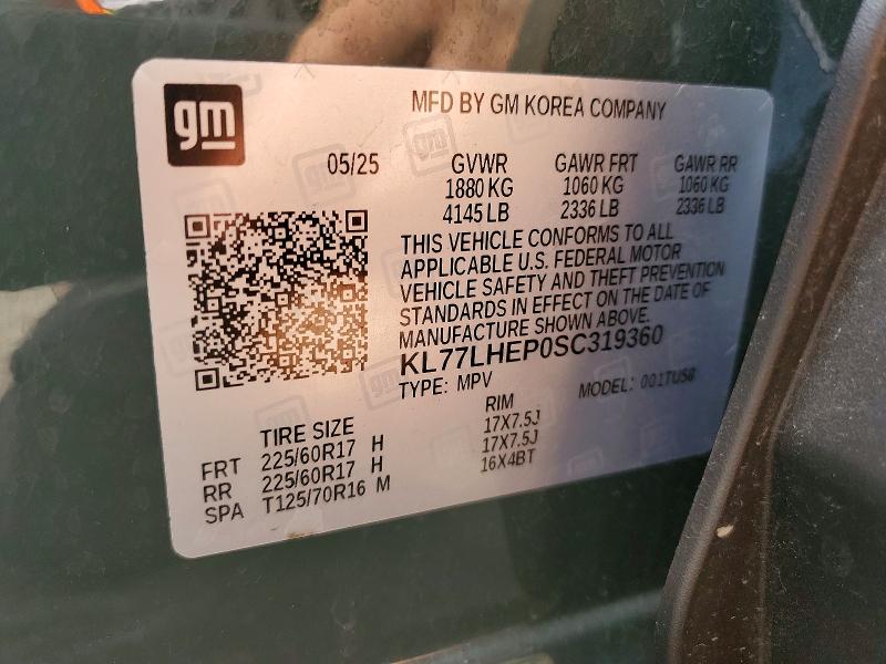 Продаж на аукціоні авто 2025 Chevrolet Trax, vin: KL77LHEP0SC319360, номер лоту: 69251236