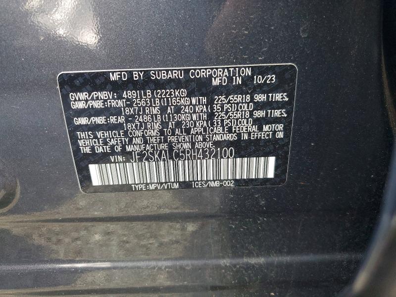 Продаж на аукціоні авто 2024 Subaru Forester, vin: JF2SKALC5RH432100, номер лоту: 67679456