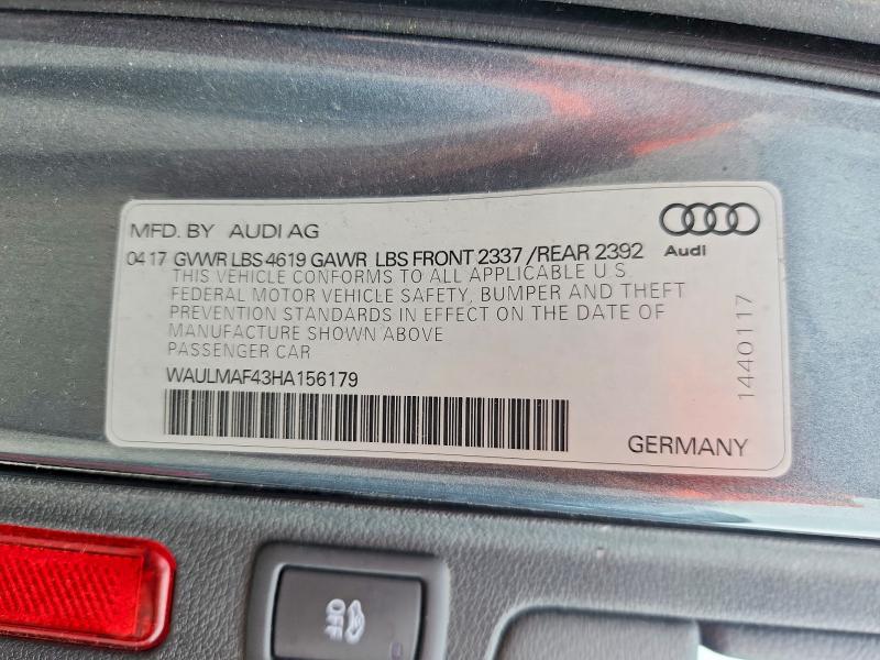 Aukcja sprzedaży 2017 Audi A4, vin: WAULMAF43HA156179, numer aukcji: 67757986