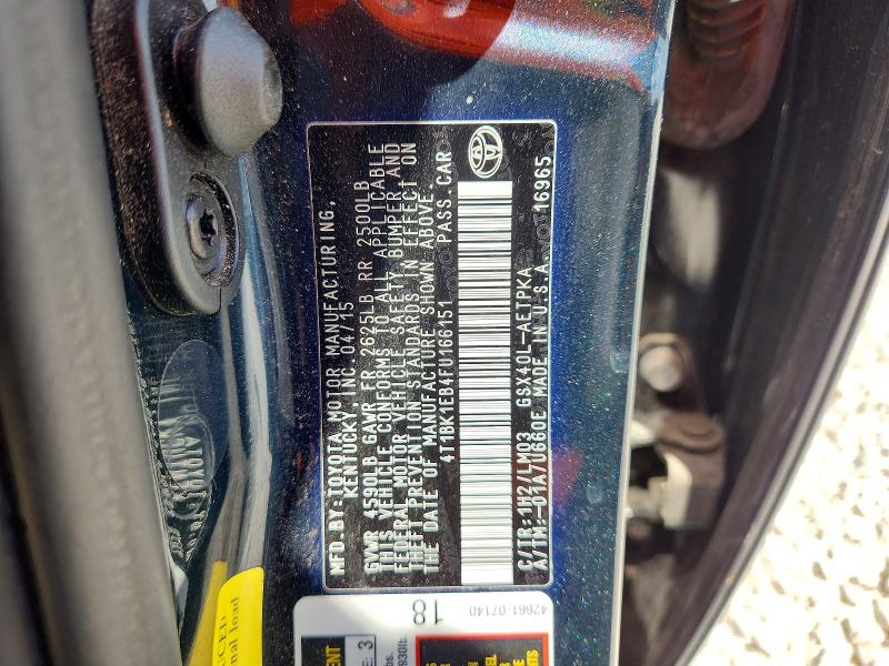 68186736 :رقم المزاد ، 4T1BK1EB4FU166151 vin ، 2015 Toyota Avalon مزاد بيع