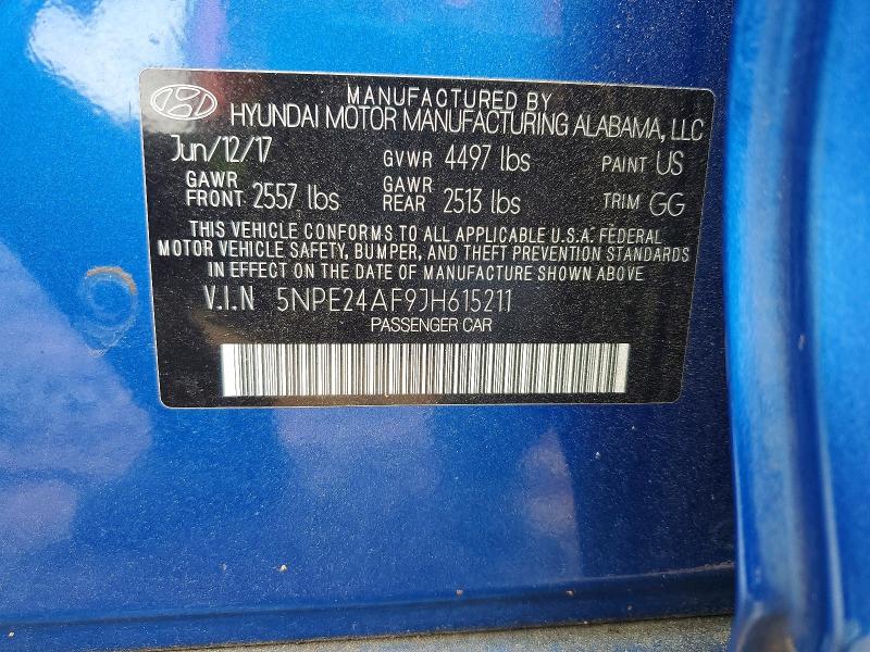 70491666 :رقم المزاد ، 5NPE24AF9JH615211 vin ، 2018 Hyundai Sonata مزاد بيع